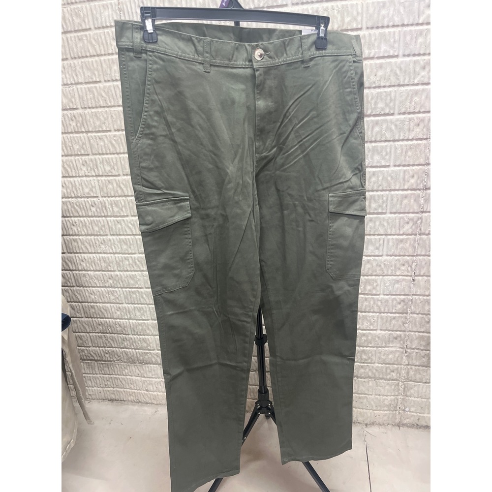 George Mens Opp Cargo Pants Dark Ivy Olive Green Straight Leg 36x34 NWT
